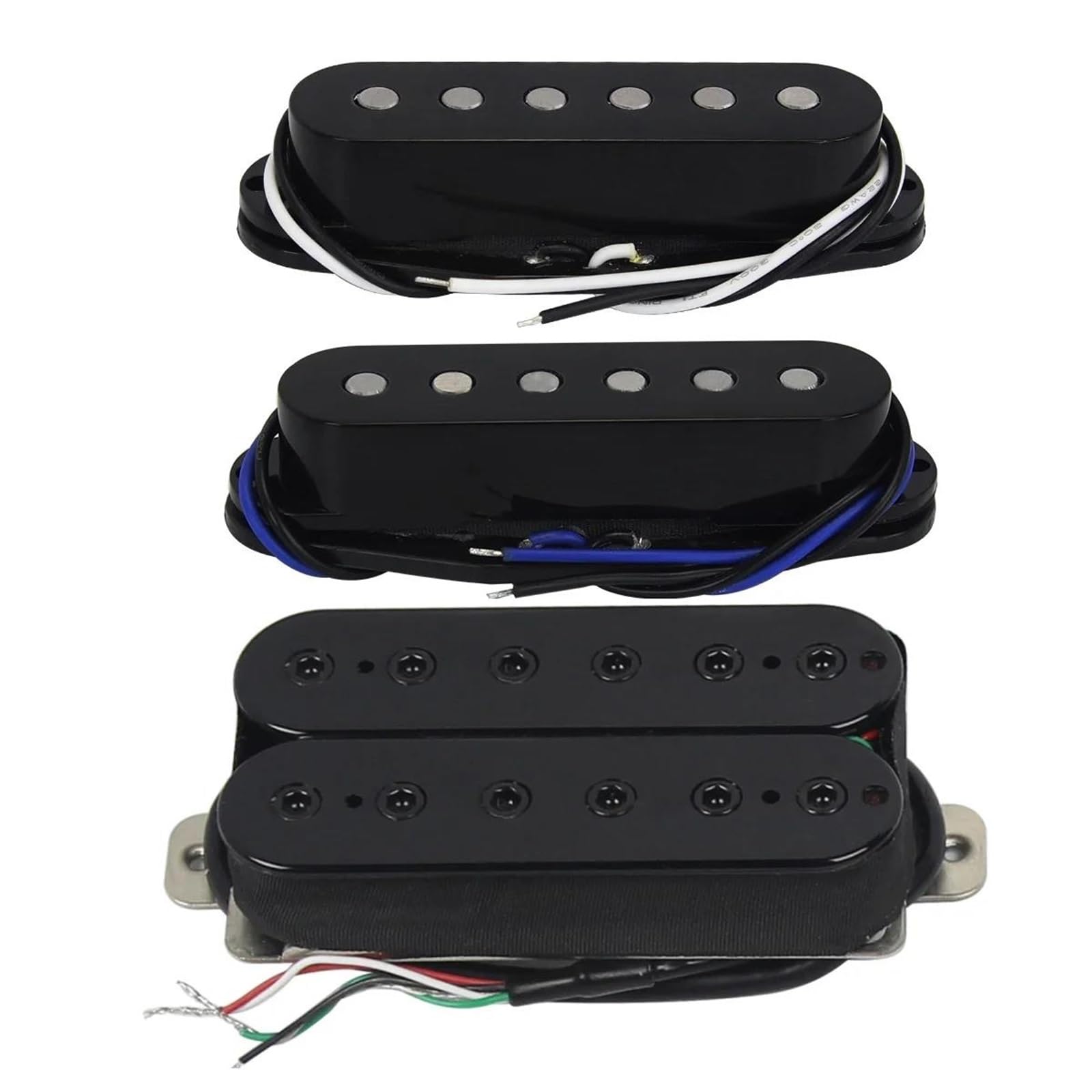 Pastilla De Guitarra Eléctrica Profesional Pastillas De Guitarra De Bobina Simple Pastilla Humbucker | 3 uds Alnico 5 negro 50 50 52mm para guitarra eléctrica SSH HSS