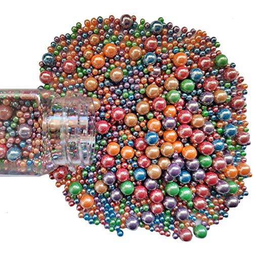 Image of Edible Deep Colorful Sugar Pearls Candy Sprinkles 120G / 4.23Ounce Baking Cake Sprinkles Cupcake and Cake Topper Cookie Decorations Wedding Party Valentines Halloween Christmas Supplies