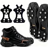 Spikes für Schuhe Winter, Spikes für Schuhe Glatteis, 10 Stahlzähnen Schuhspikes zum Überziehen Antirutsch Schneeketten für Schuhe, Spikes Schuhe gegen Glatteis Steigeisen (A, L)
