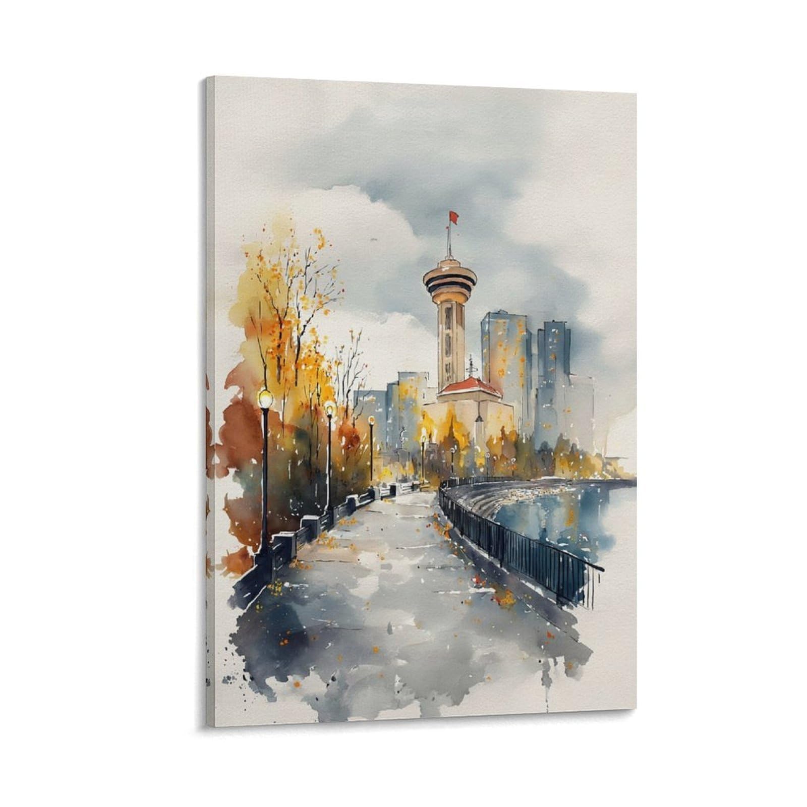 Vancouver 24x36inch(60x90cm) Vintage Travel Poster Watercolor Canvas Art