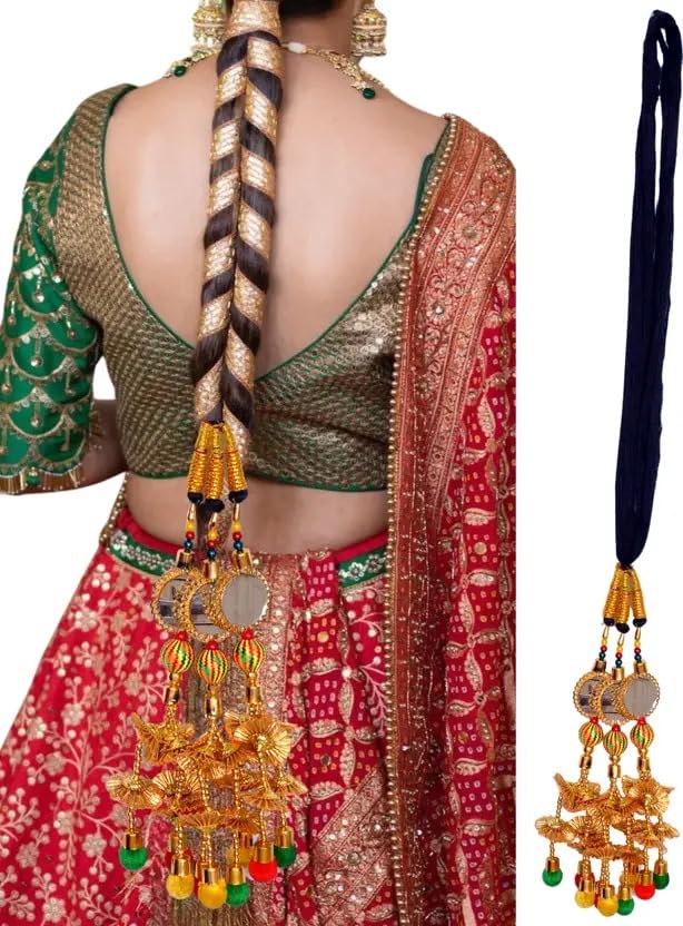 Women's Patiala Shahi Parandi/Paranda Traditional Hair Accessory Braid Tassles/Hair Extension/Choti Multicolour Light Weight Heavy Punjabi Paranda | Hand made Braid Tassles | Hair extensions | Traditional Hair Accessories | Patiyala Shahi Parandi-One Piece-image-24
