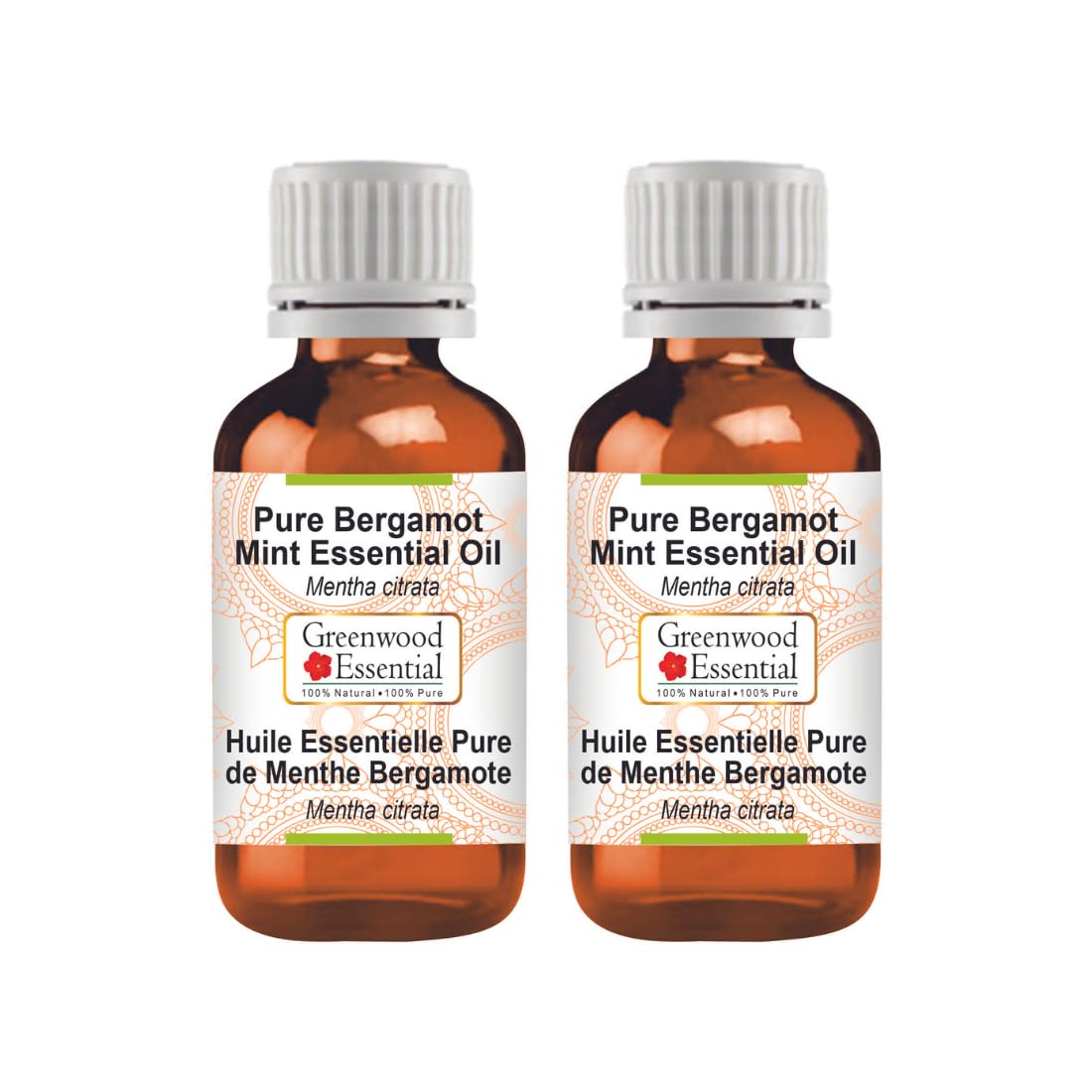 Greenwood Essential Naturreine Ätherisches Bergamotte-Minze-Öl (Mentha citrata) Dampfdestilliert 100ml X 2 (6.76 oz)