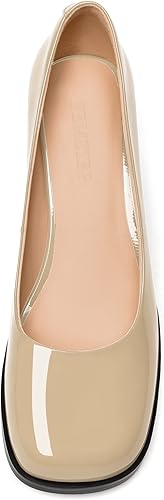 Miniatura 3 de Zapatos de tacón medio con puntera cuadrada para mujer, de charol y tacón medio, de 2.5 pulgadas