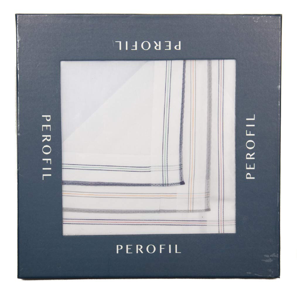 Confezione scatola 12 fazzoletti cm.45x45 PEROFIL articolo P349, Fondo Bianco, UNICA - ONE SIZE