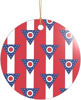 Ohio State Flag Christma Holiday Decor Acrylic Pendant, A Wedding Ornament & Christmas Decoration for Newlyweds