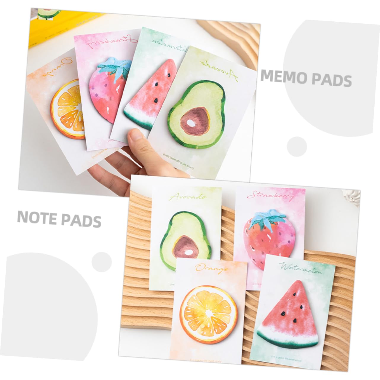 SHINEOFI 5pezzi Libri Di Note Autoadesive Forma Di Frutta Blocco Di Note Creativo Per Appunti Messaggi e Promemoria Per Ufficio Scuola e Uso Quotidiano Per Blocco