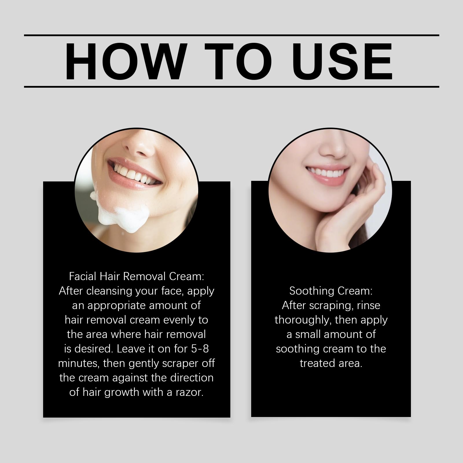Crema depilatoria per il viso, adatta per pelli sensibili, per labbro superiore, mento, guance, 50 ml (3, 50 ml)