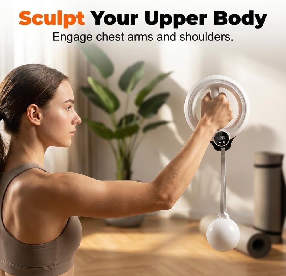 Arm Workout for Men and Women, Infinity Arm Hoop, 360° Hand-Crank Forearm Trainer with Digital Tracker, Portable Arm Exerciser for Flabby Arms Home Gym Workout