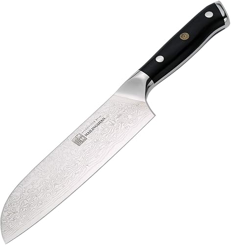 Qin Dynasty Series Santoku Knife Pro Cuchillo de cocina Cuchillo de chef de 6.8 pulgadas, cuchillo de chef de acero de Damasco de alto carbono,