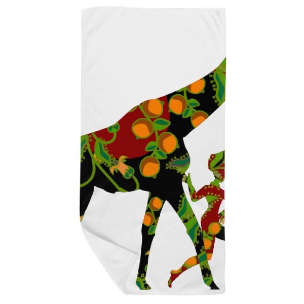 Serviette de bain femmes africaines et girafe douce multicolore 35x70cm