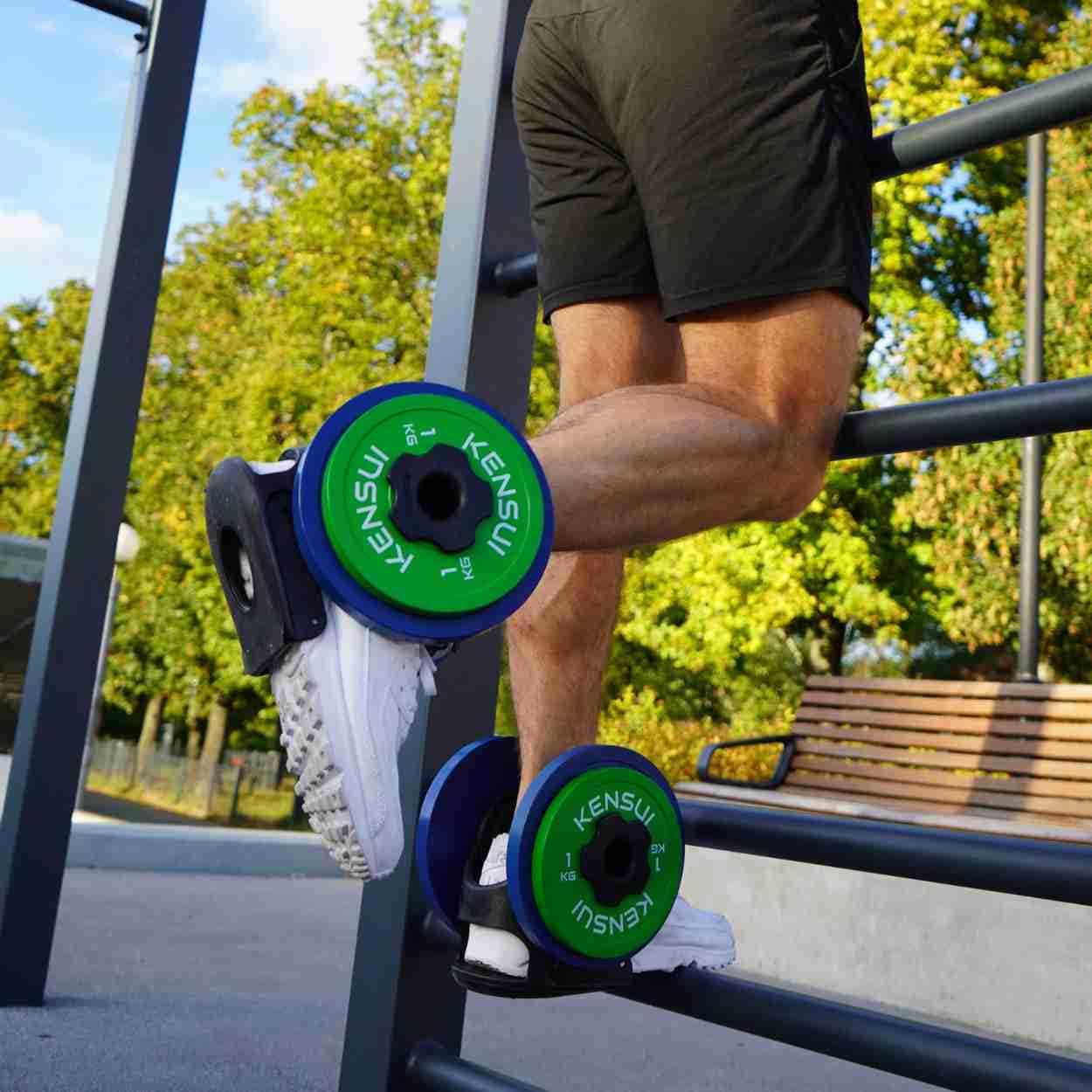 Kensui EZ-BOOT MAX V2 – Adjustable Plate-Loaded Foot Attachment for Leg Workouts – 100lb Capacity Ankle Weight – Fits Olympic & Standard Plates – Portable Leg Extension & Curl Machine Alternative