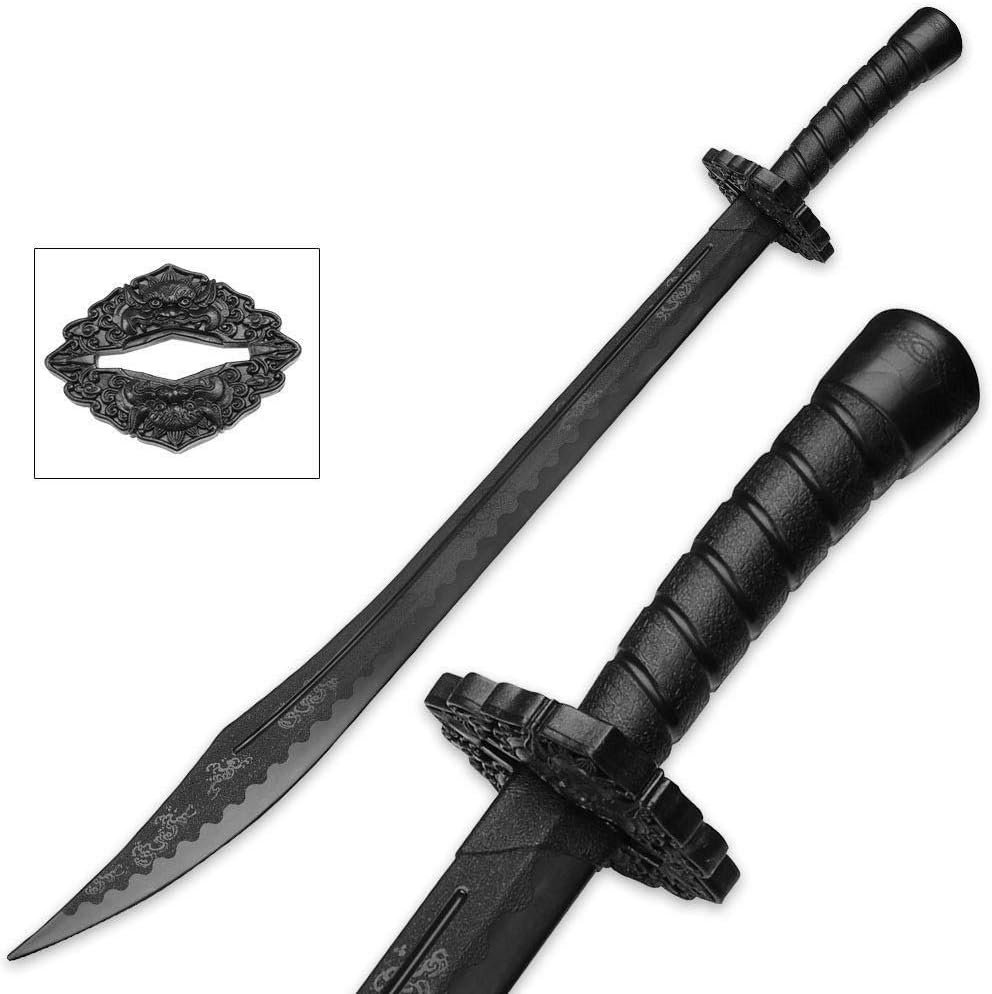 Artes Marciales Negro Polipropileno Plástico Kung Fu Broadsword Entrenamiento Espada - 37
