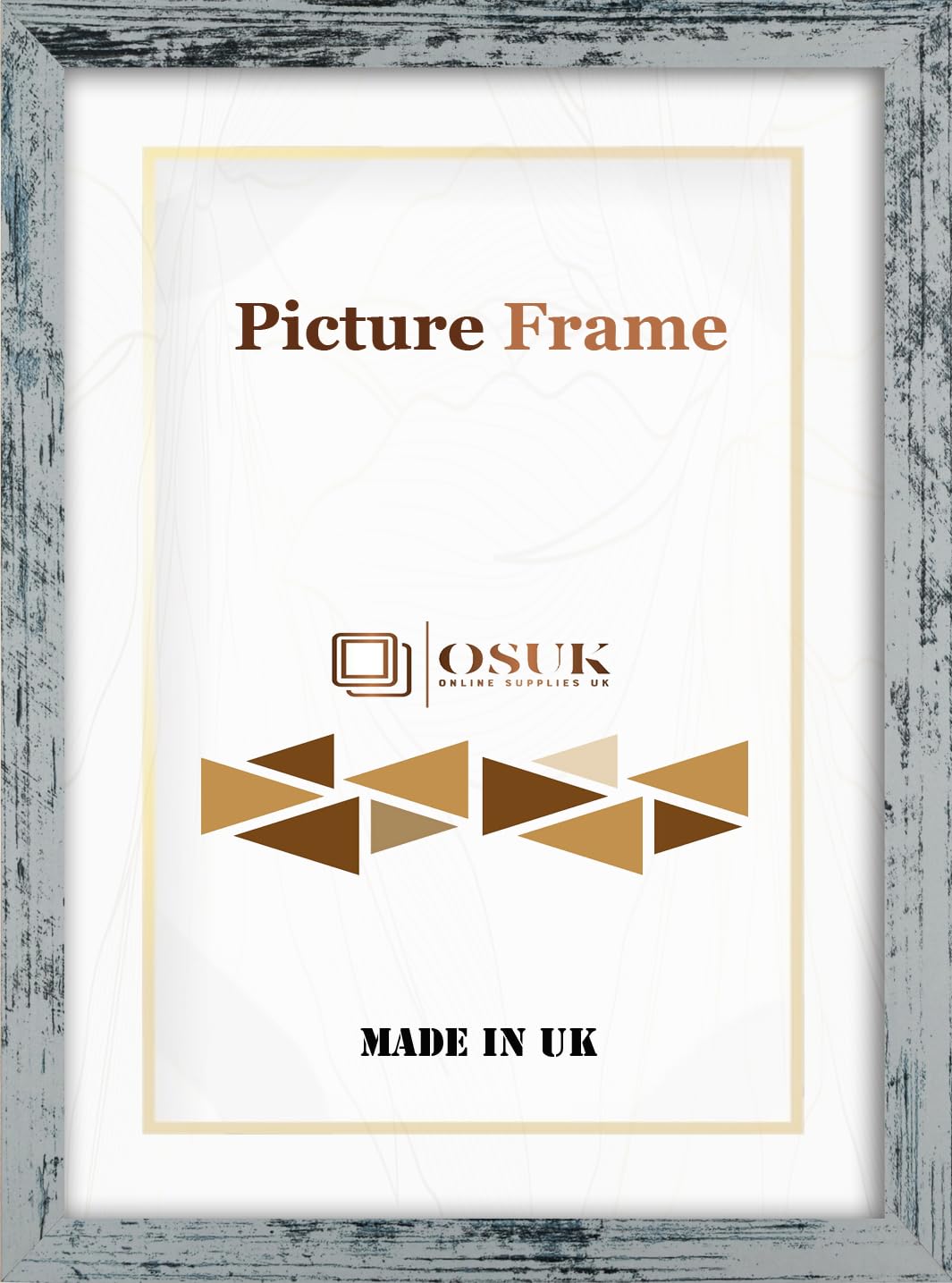 OSUK Picture Frames - Modern Photo Frame - Photo Frames Multiple Colours & Sizes with Clear Perspex Front - Free Stand & Wall Mounting Picture Frame (Rustic Blue, A3 (29.7 x 42.0 cm))