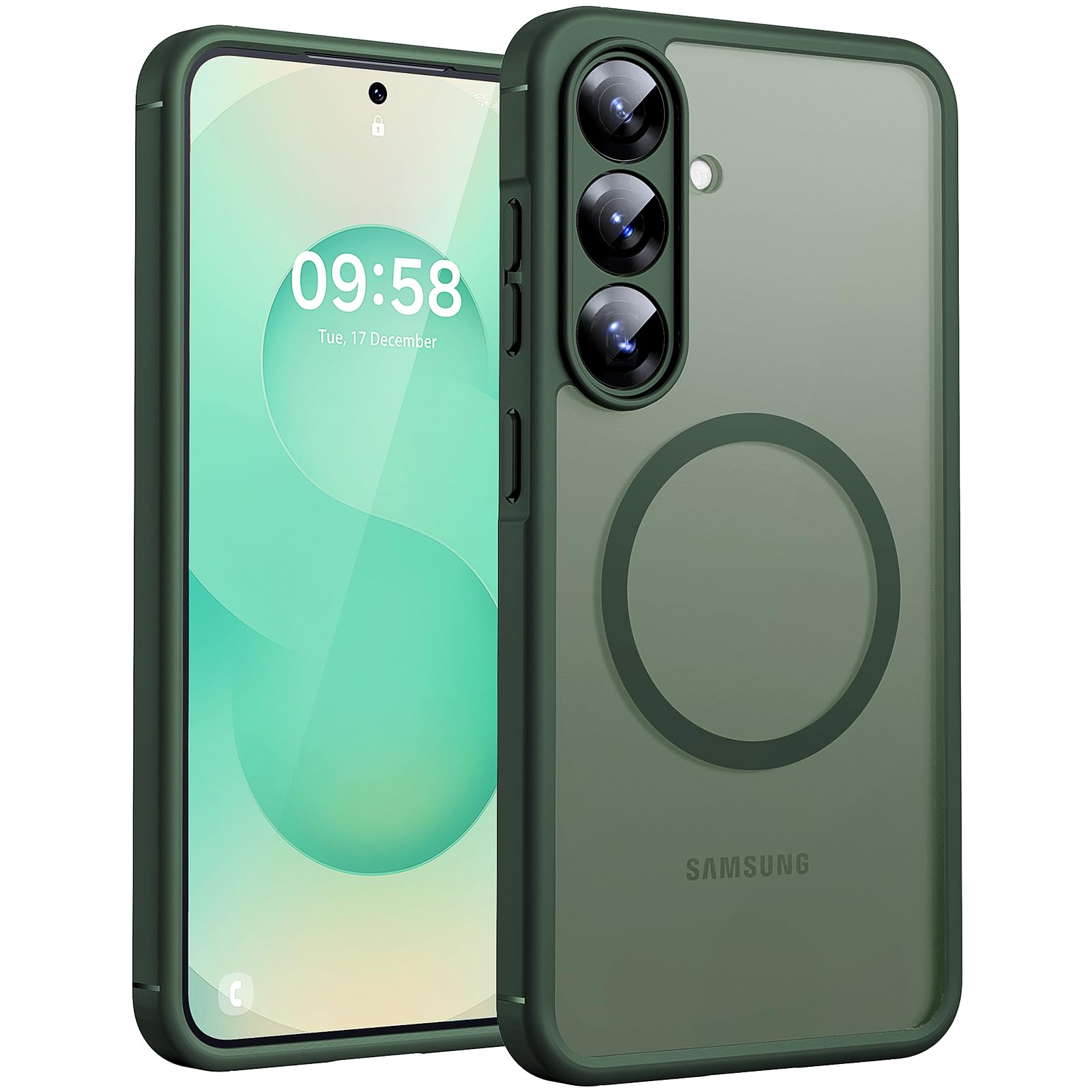 TOCOL for Samsung Galaxy S25 Case, Compatible with MagSafe, Alpine Green