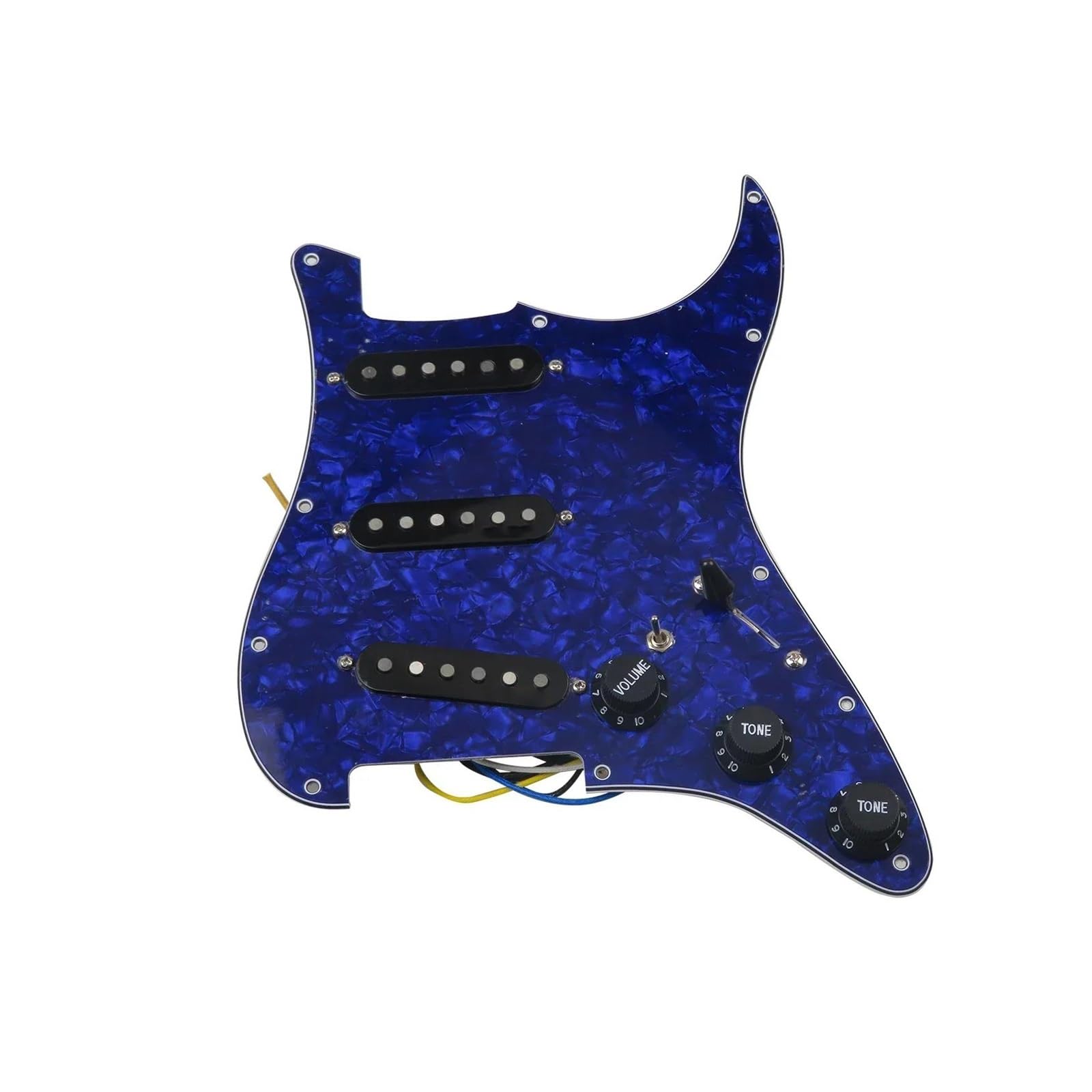 Pickup Per Battipenna Per Chitarra Professionale Con Prefilo SSS Ainico 5 Accessori Colorati Per Principianti | Pickguard Pickup (Blu perla)