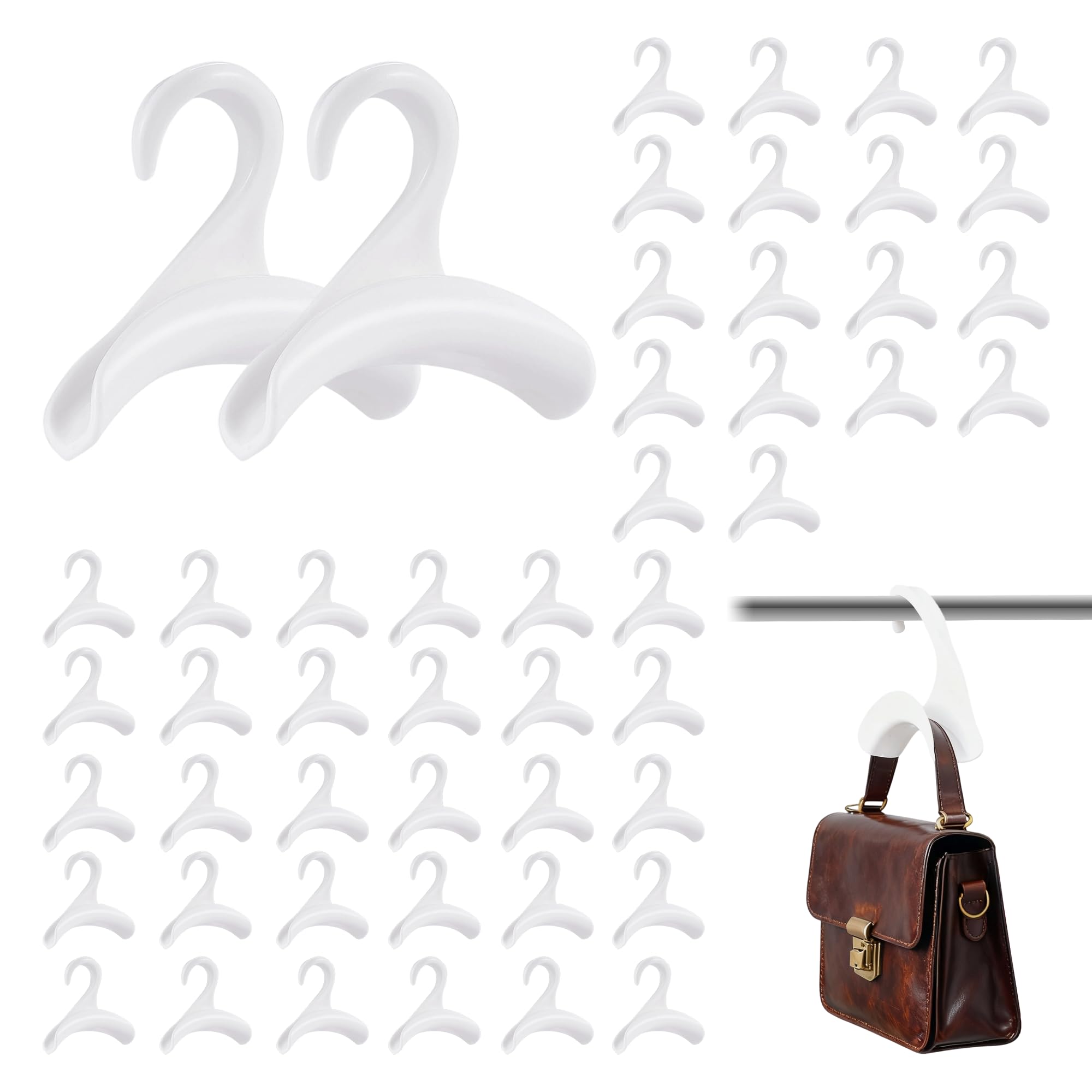 Photo 1 of MOSIOBERDAVIAN 50 Pcs White Acrylic Purse Hangers