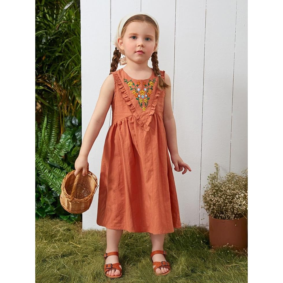 Image of Felix & Flora Toddler Girl Sandals - Flower Girl Dress Shoes Open Toe Little Kid Flats