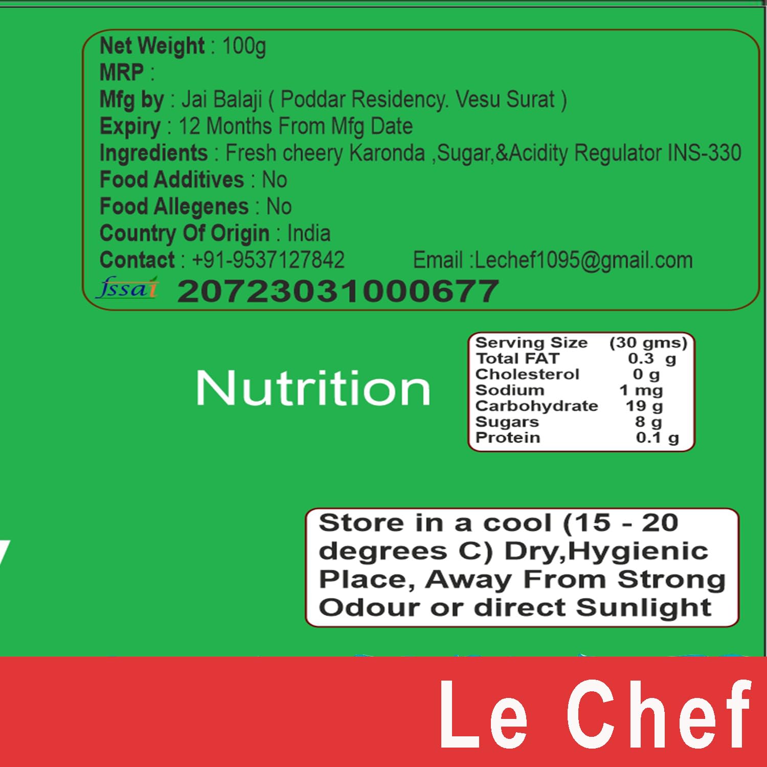 Le Chef Premium Karonda Red Cherries 100 gm X 2 | Combo Pack Of 2 1