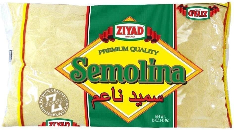 Ziyad Semolina Wheat, Smeed, Semolina Flour, Perfect for Stews, Soups, Gravy, Baking Breads, Biscuits, Pizza Crust with Low Fat, High Protein, High Fiber! 16oz