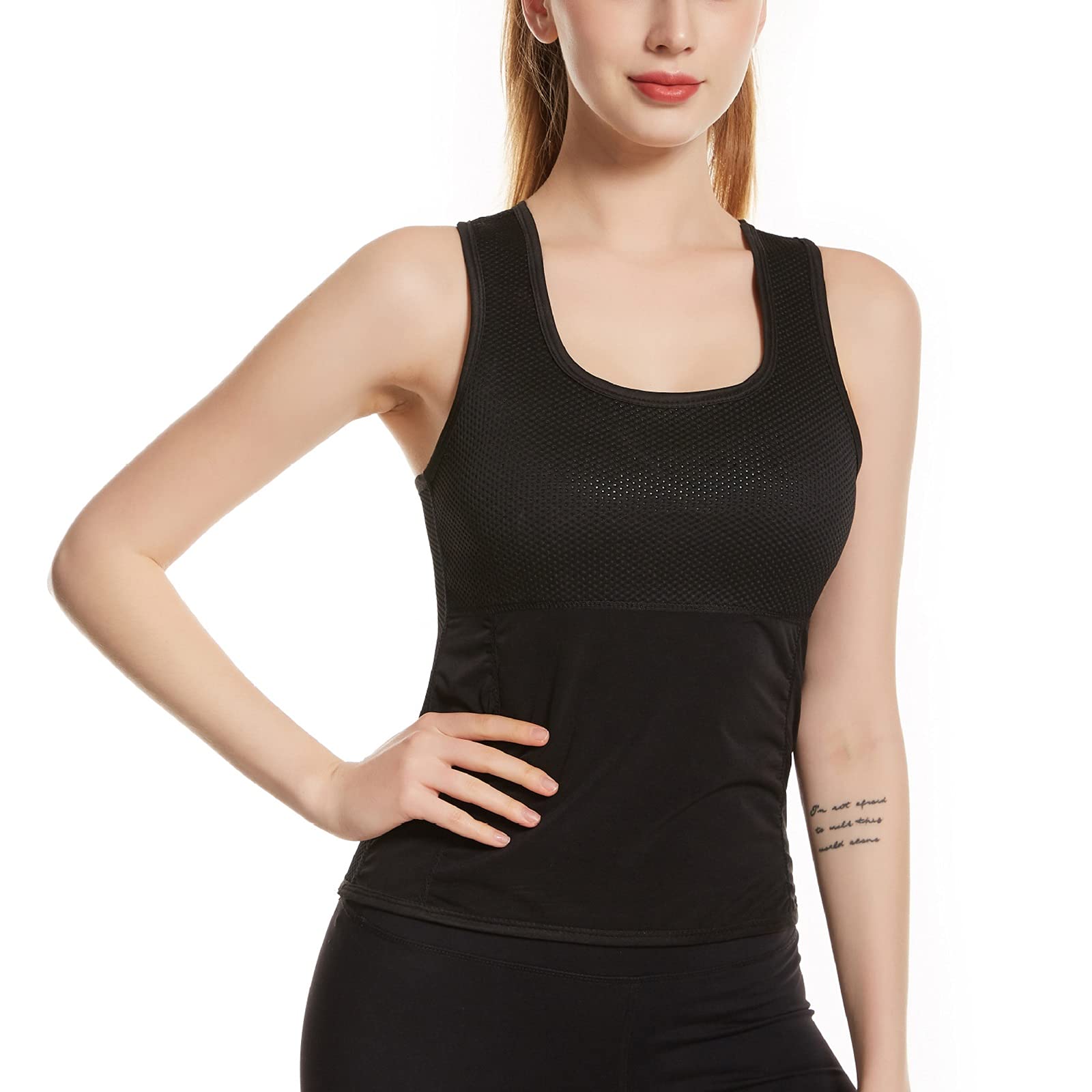 G&F Saunaweste Damen Trainieren Muskelshirt Body Shaper Heißes Polymer zum Abnehmen Gewichtsverlust (Color : Black, Size : X-Large)