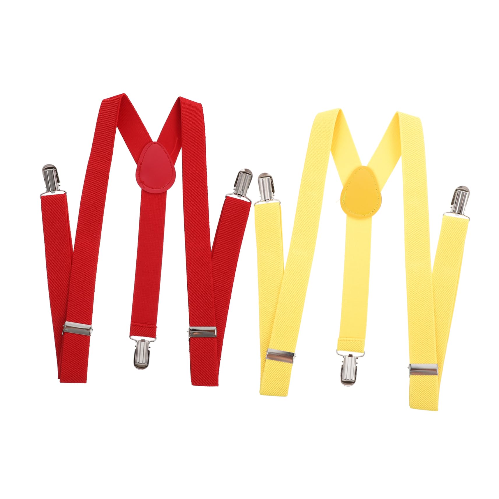 BESTYASH 2Pcs Adjustable Elastic Suspenders for Men and Women Y Back Style with Strong Clips for Work School and Special Occasions