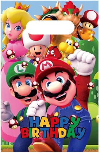 30 bolsas de regalo de cumpleaños de Super Brother, bolsas de regalo de cumpleaños, bolsa de golosinas, bolsas de dulces para decoraciones de fiesta