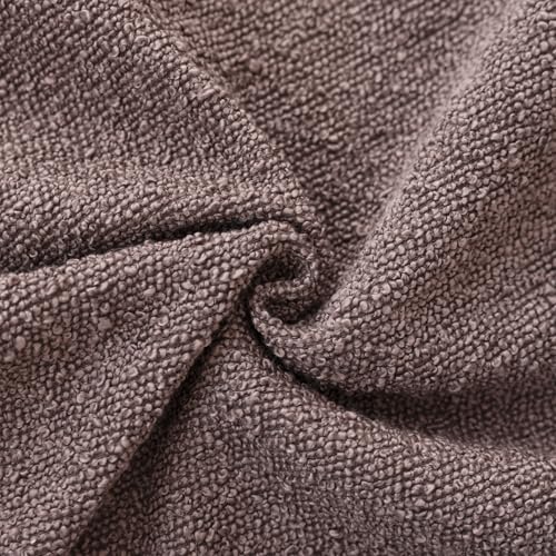 Image of Foindtower Set of 2, Decorative Textured Boucle Throw Pillow Covers Accent Solid Pillow Cases Soft Cozy Couch Cushion Case for Chair Sofa Bedroom Living Room Home Decor 24x24 Inch Dark Purple