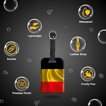 [Pack 2] tag8 Belgium Flag Smart Luggage tag |Trendy Luggage tag ID Identification | Suitcase Tag | Fashionable Digital Name tag | Airline Compliant, SITA World Tracer Code Enabled | Gift idea