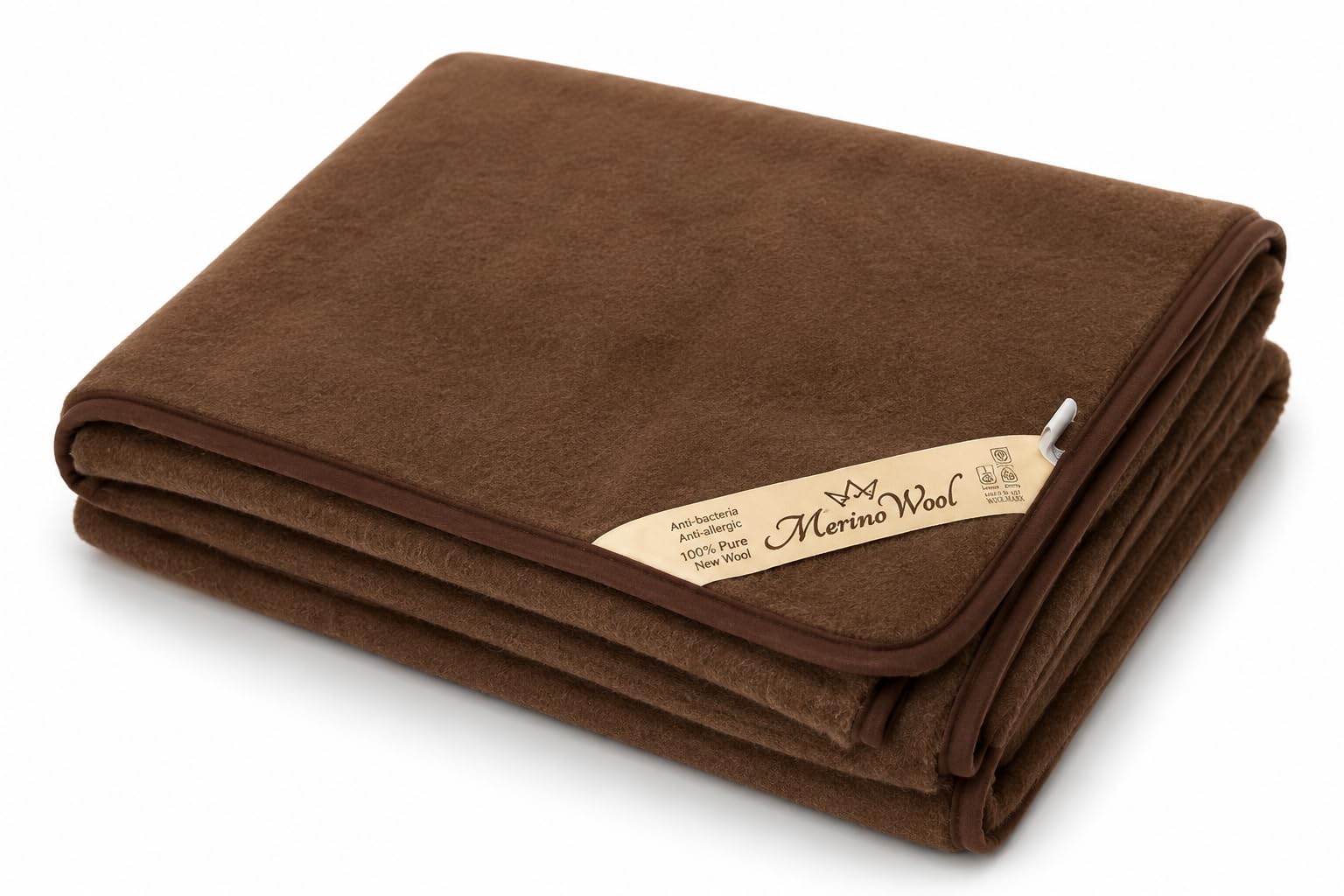Koc Woolmark w 100% z naturalnej wełny merynosów, ciepły, oddychający i regulujący temperaturę, wysokiej jakości koc na łóżko i sofę (250 x 200 cm)