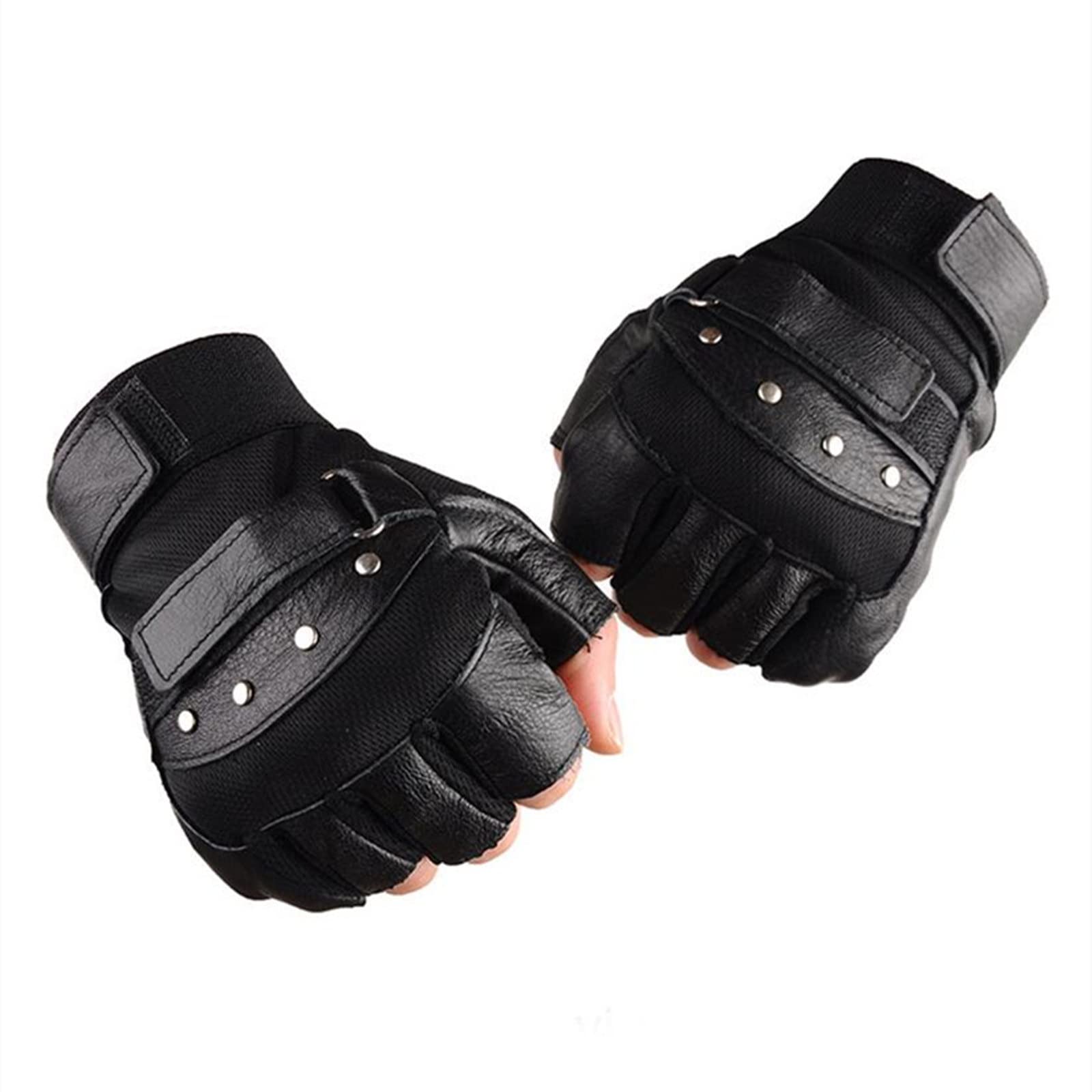 Amazon.co.jp: 男性革指なし手袋 メンズハーフフィンガーレザー