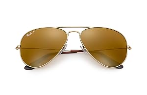 Ray-Ban RB3025 001 57 Unisex Aviator Sunglasses Polarized Gold Frame Brown Polarized Lens 001 57 58 Medium