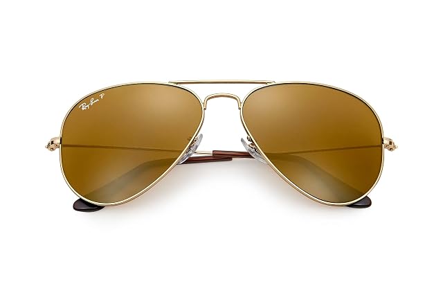 Ray-Ban RB3025 001 57 Unisex Aviator Sunglasses Polarized Gold Frame Brown Polarized Lens 001 57 58 Medium