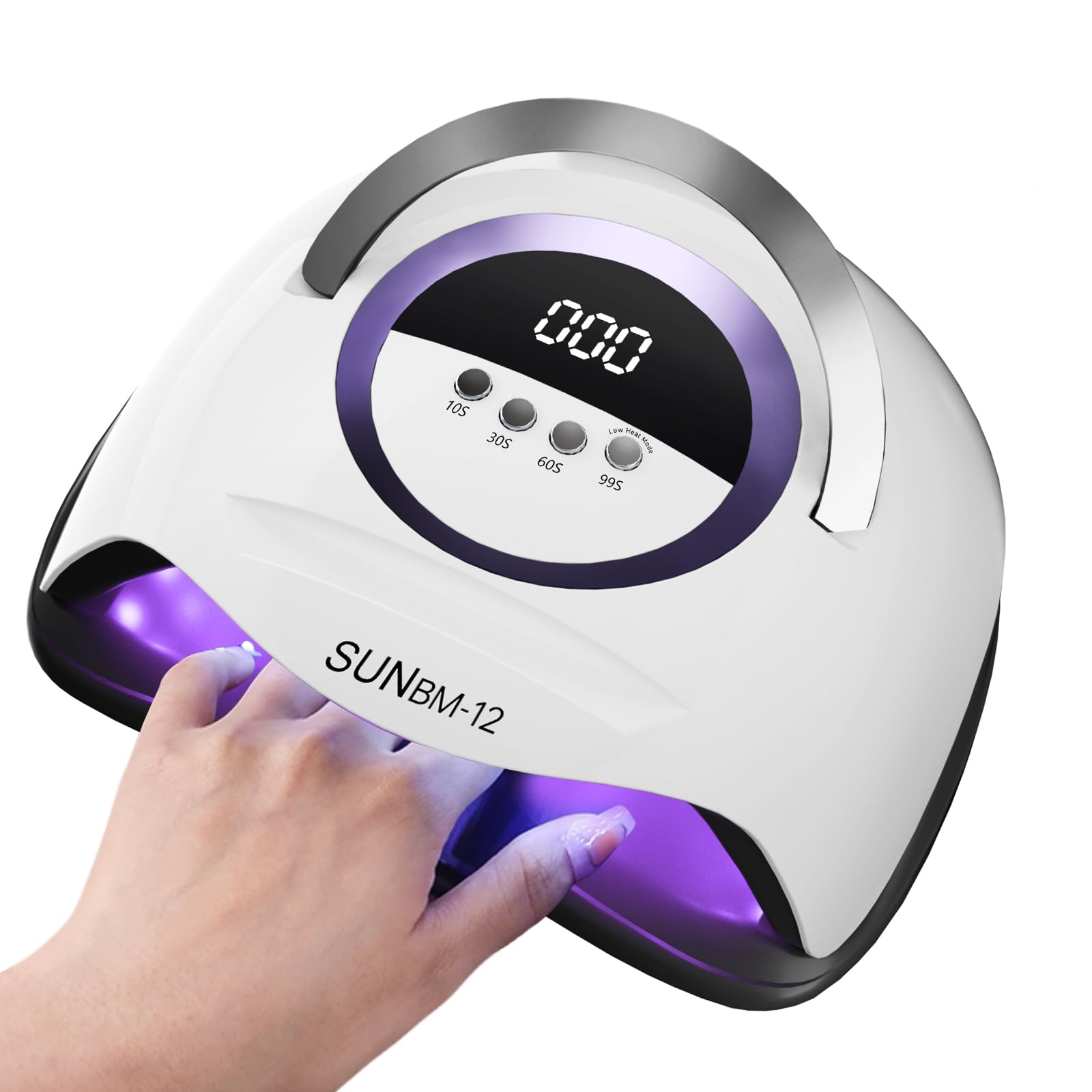 Lampada per unghie UV LED da 300 W, asciuga unghie professionale, smalto gel, luce UV per unghie con 72 perline, 4 impostazioni timer, sensore automatico, display LCD