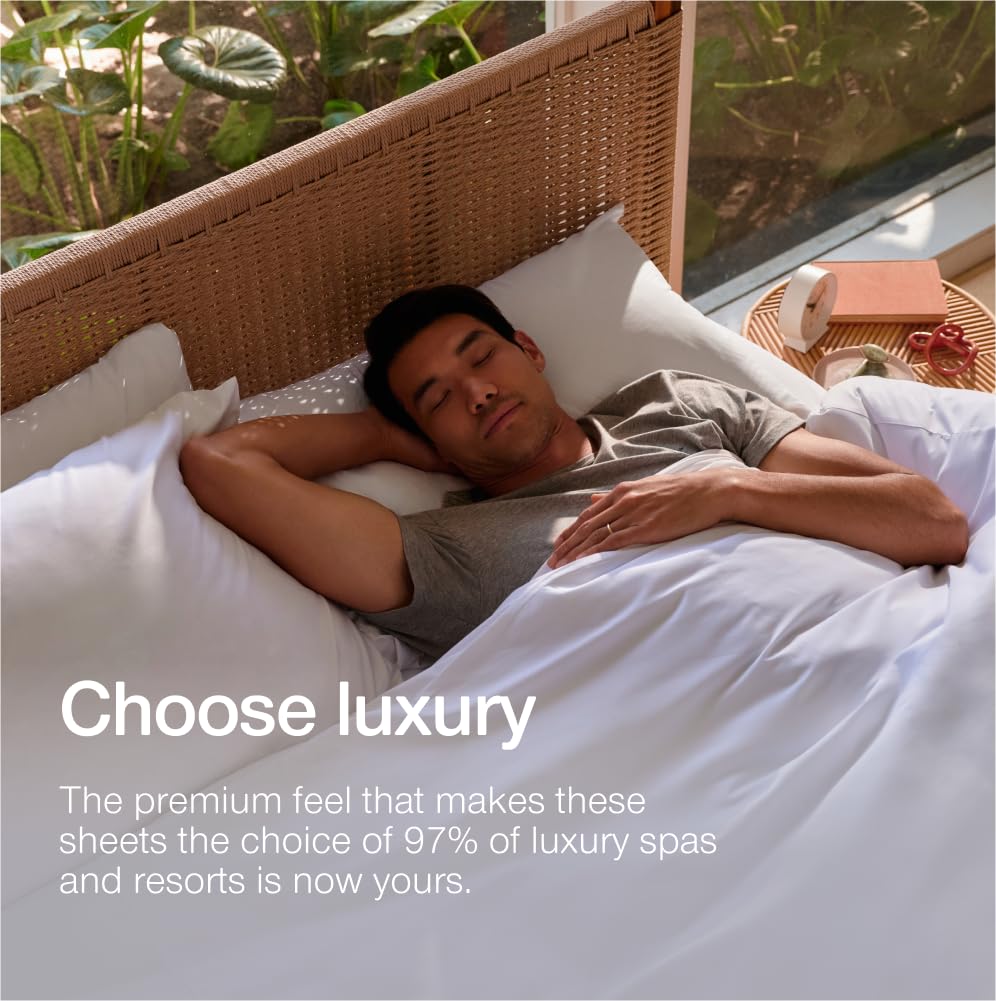 Coop Home Goods Comphy SoftSpa Bed Sheet Set of 4 Pieces, White Queen, Super Soft Queen Sheets, Flat and Fitted, Luxury Spa and Hotel Quality Bed Sheets and Pillowcase Set