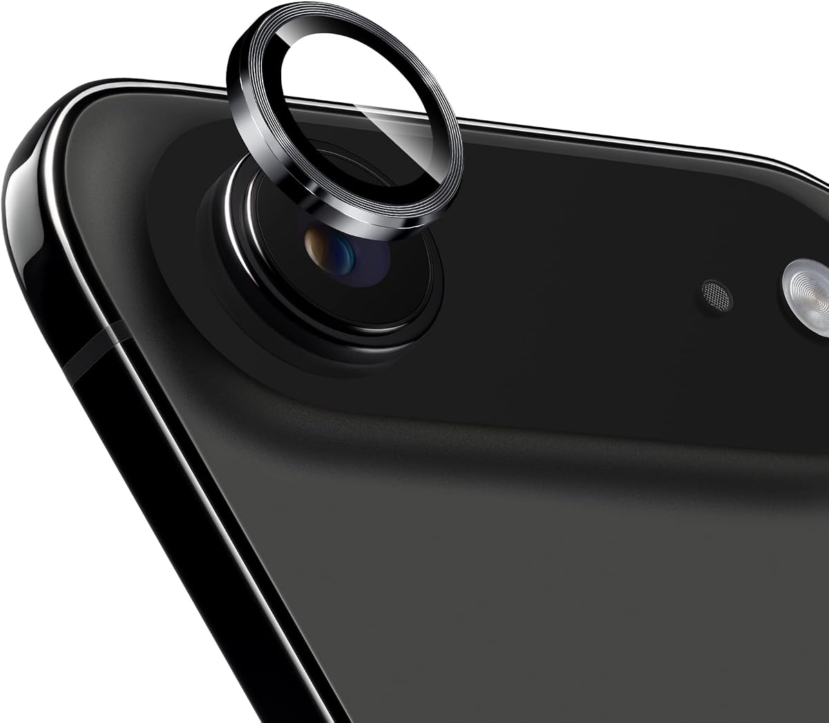 Camera Lens Protector for iPhone Air, 9H Ultra-thin Tempered Glass, Metal Individual Camera Cover Accessories, Black