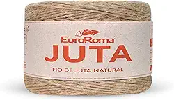 Barbante Cru, Euroroma, Juta Natural, 10/4, Rolo de 125 Metros