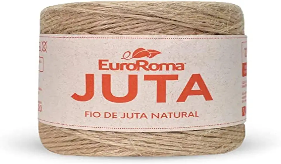 Barbante Cru, Euroroma, Juta Natural, 10/4, Rolo de 125 Metros