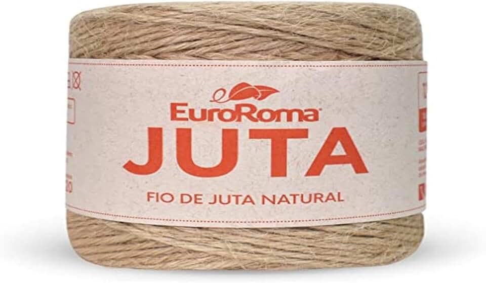 Barbante Cru, Euroroma, Juta Natural, 10/4, Rolo de 125 Metros