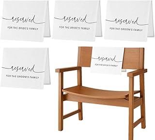 2 Bride 2 Groom Reserved Seating Signs Wedding Reserved Signs for Bride's Family Groom's Family Wedding Engagement Bridal Shower Anniversary Party Church Pews 4 Pcs