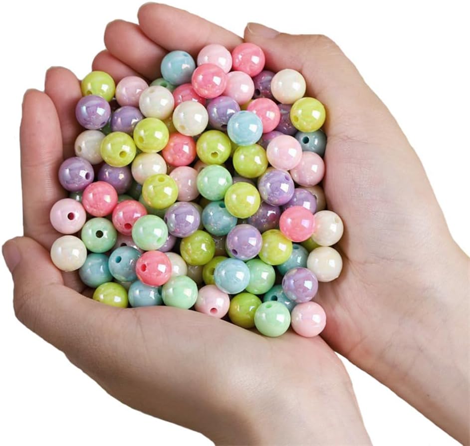 BetterJonny 14mm Assorted Color Acrylic Beads - 200 Pcs Round Rainbow Multicolor Beads for DIY Craft Jewelry Making - Image 4