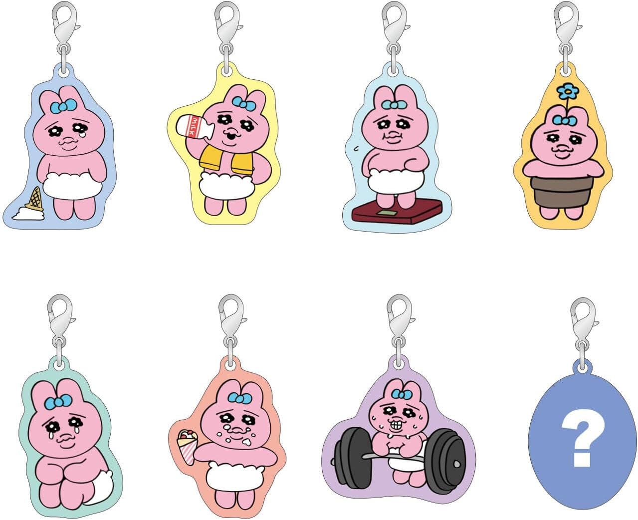 Toshin PackOU-FC001 Trading Charm (Punchus Rabbit Vol.1) *You will receive one of them, 小, Aluminium, No Gemstone