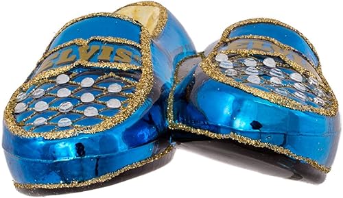 Miniatura 7 de Kurt Adler Elvis Blue Suede Shoes Adorno de cristal (5 pulgadas)