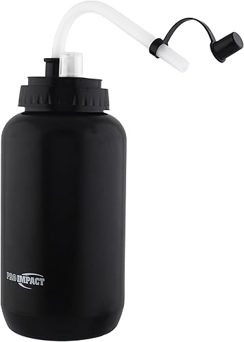 Miniatura 2 de Pro Impact Botella de agua exprimible con popote largo flexible y tapa rociadora, plástico LDPE sin BPA, hidratación para béisbol, hockey, gimnasio,