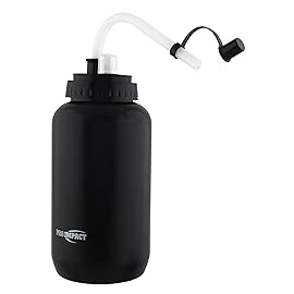 Pro Impact Squeezable Water Bottle with Bendable Long Straw and Spray cap - LDPE BPA Free Plastic - Hydration for Baseball Hockey Gym MMA Yoga Boxing Cycling Softball Football Lacrosse (35.5 Oz.)