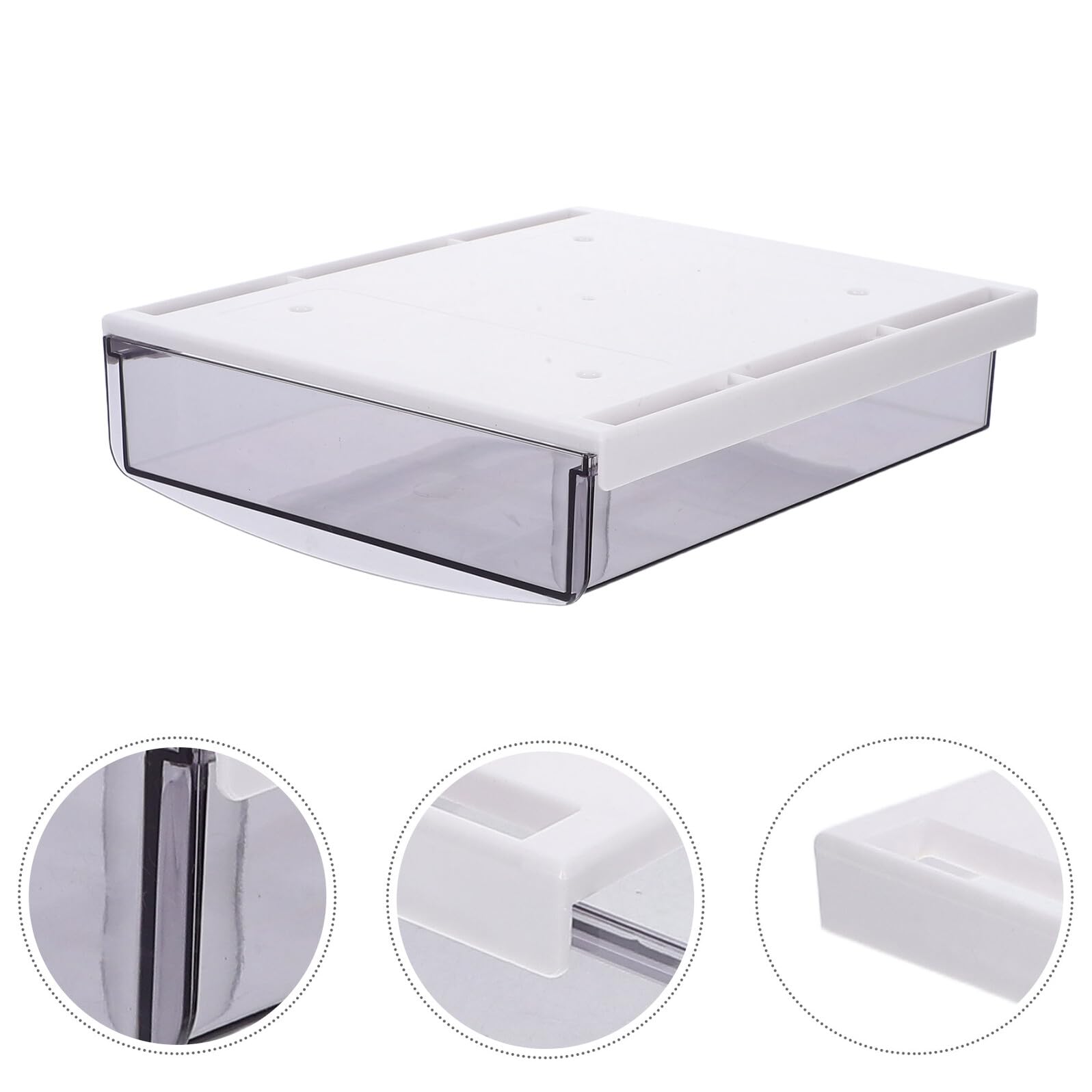Contenitori portaoggetti in plastica, cassetto organizer da scrivania, vassoio autoadesivo estraibile for, scatola nascosta nera, organizzazione cancelleria e spazio di lavoro