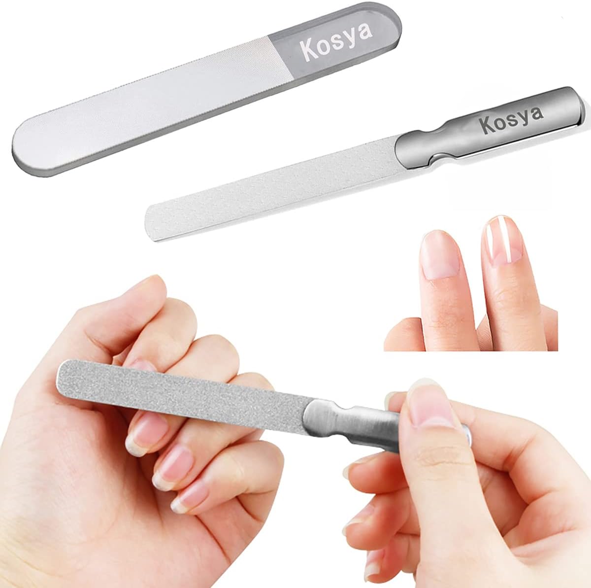 ツーピースネイルセット 爪やすり 爪磨き ガラス製 最新ナノ技術が生んだ全く新しい ネイルケア ネイルシャイナ つめみがき つめ や すり 人気 ランキング ツメ磨き ラウンド型 Faz Co Zm