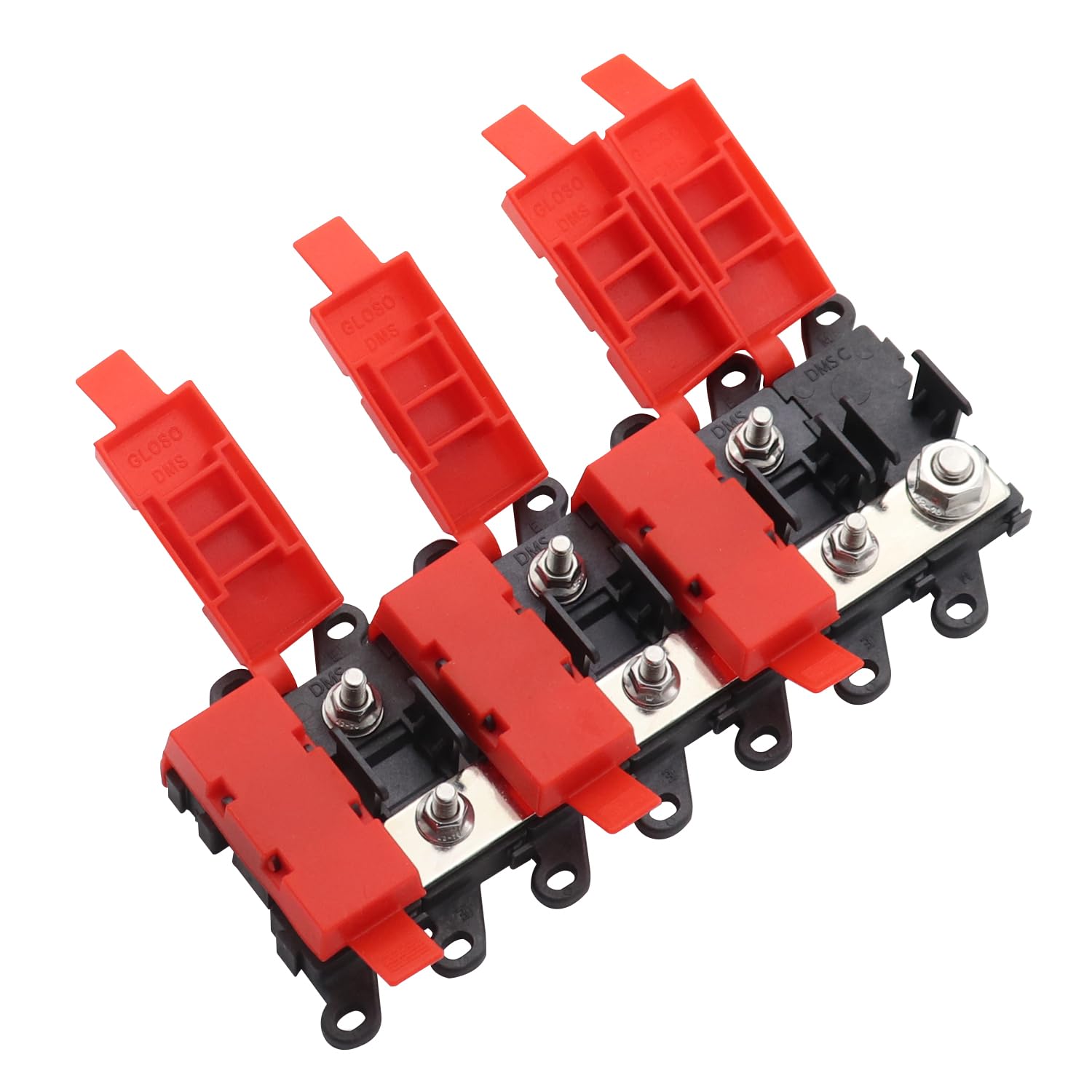 Portafusible de 6 Ranuras Midi para Vehículos, Caja de Fusibles de Latón, Distribuidor de Corriente para Autocaravana, RV, Barco, con Fusibles de 30A, 60A, 100A