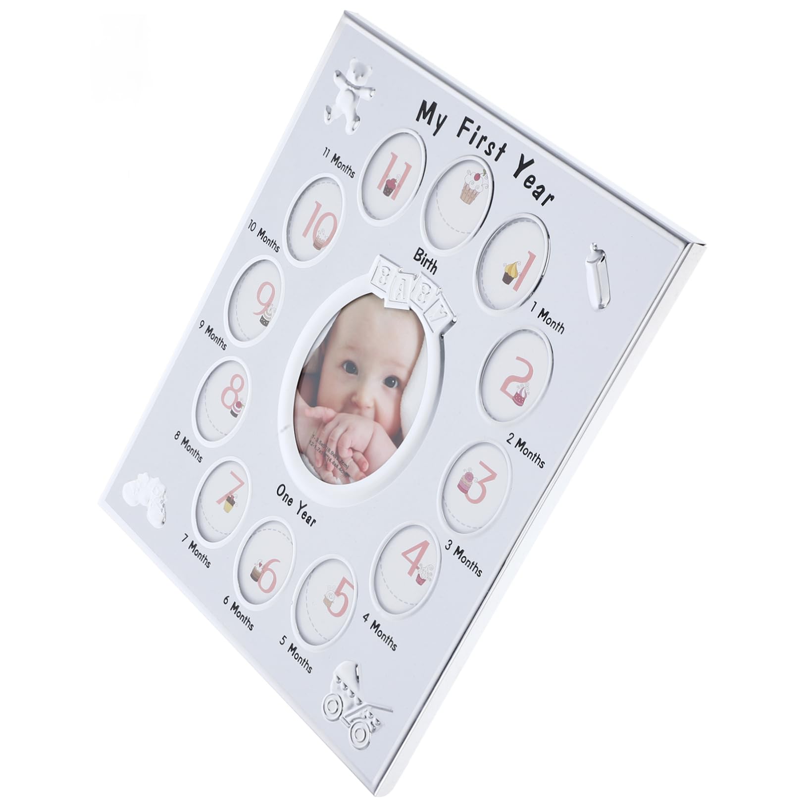 Cadre photo souvenir fille garçon blanc pour immortaliser les premiers mois
