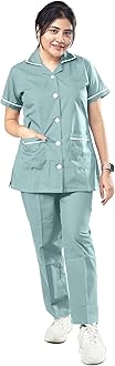 UNIFORM CRAFT Female Nurse Uniform | Hospital Staff, clinics, Home Health, Nurse Uniforms for Women made of Polyester-Cotton (XL, Ash Green)
