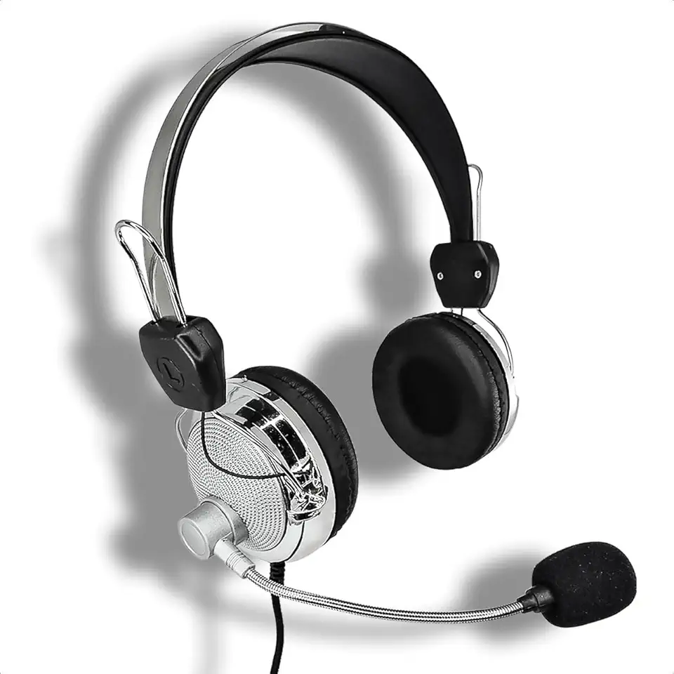 Fone De Ouvido Headphone Com Microfone Extra Bassa Fio Para Computador Escritório Home Office